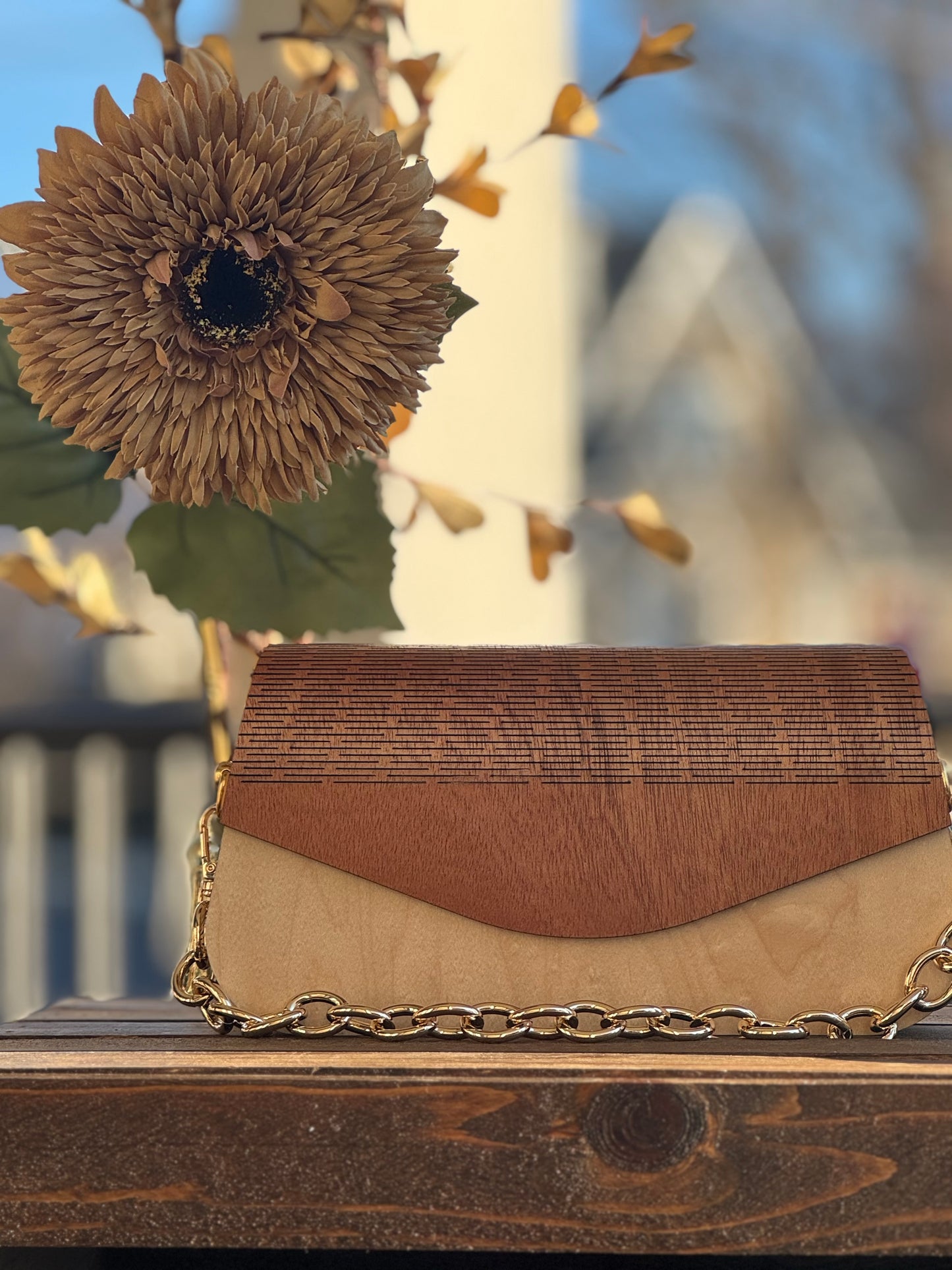 The Michelle Bag w/cherry and maple wood