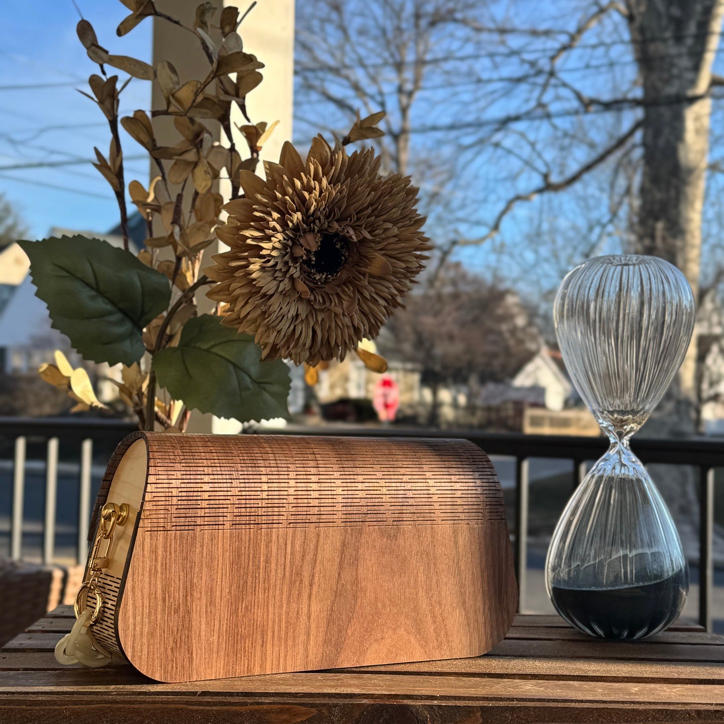 The Michelle Bag w/walnut and maple wood