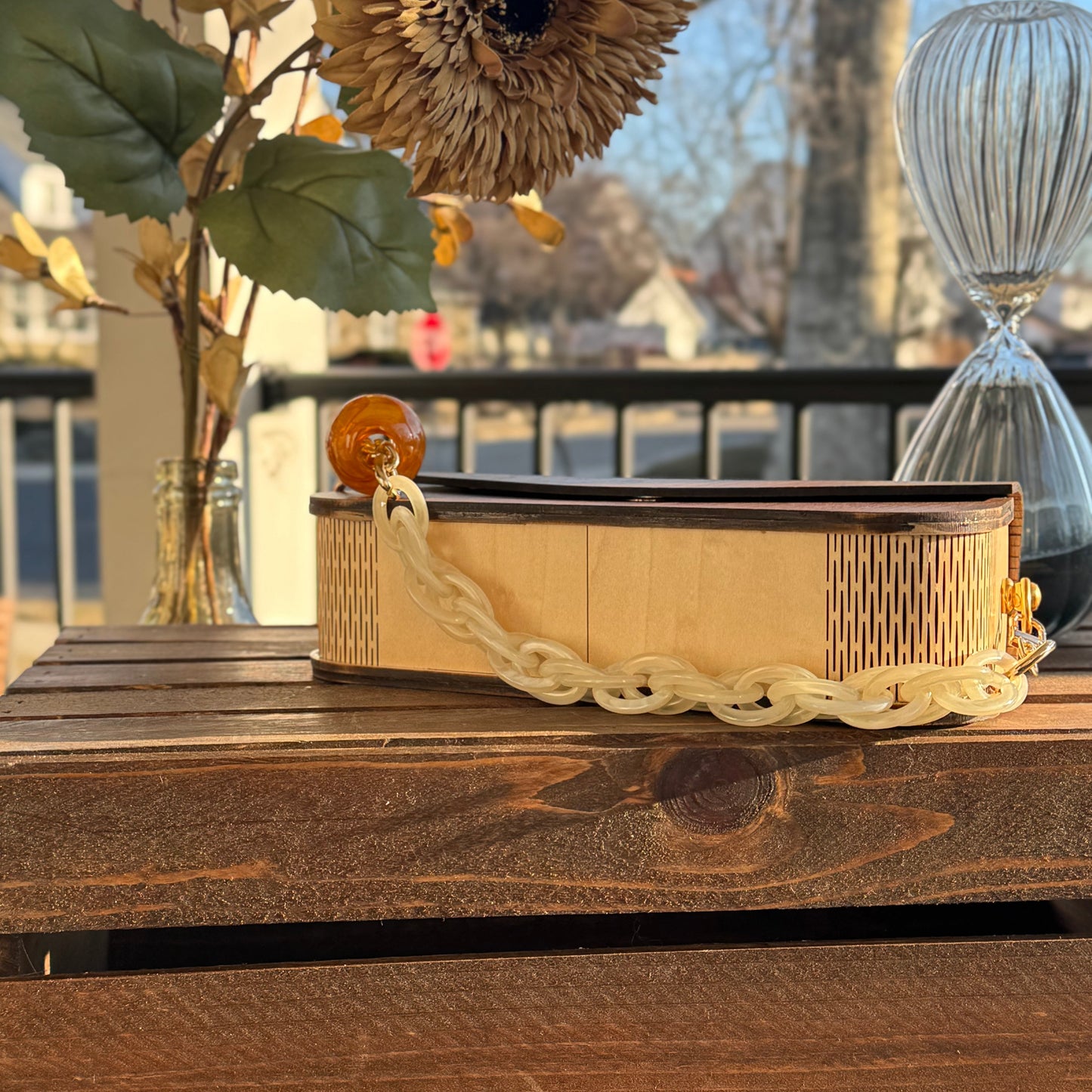 The Michelle Bag w/walnut and maple wood