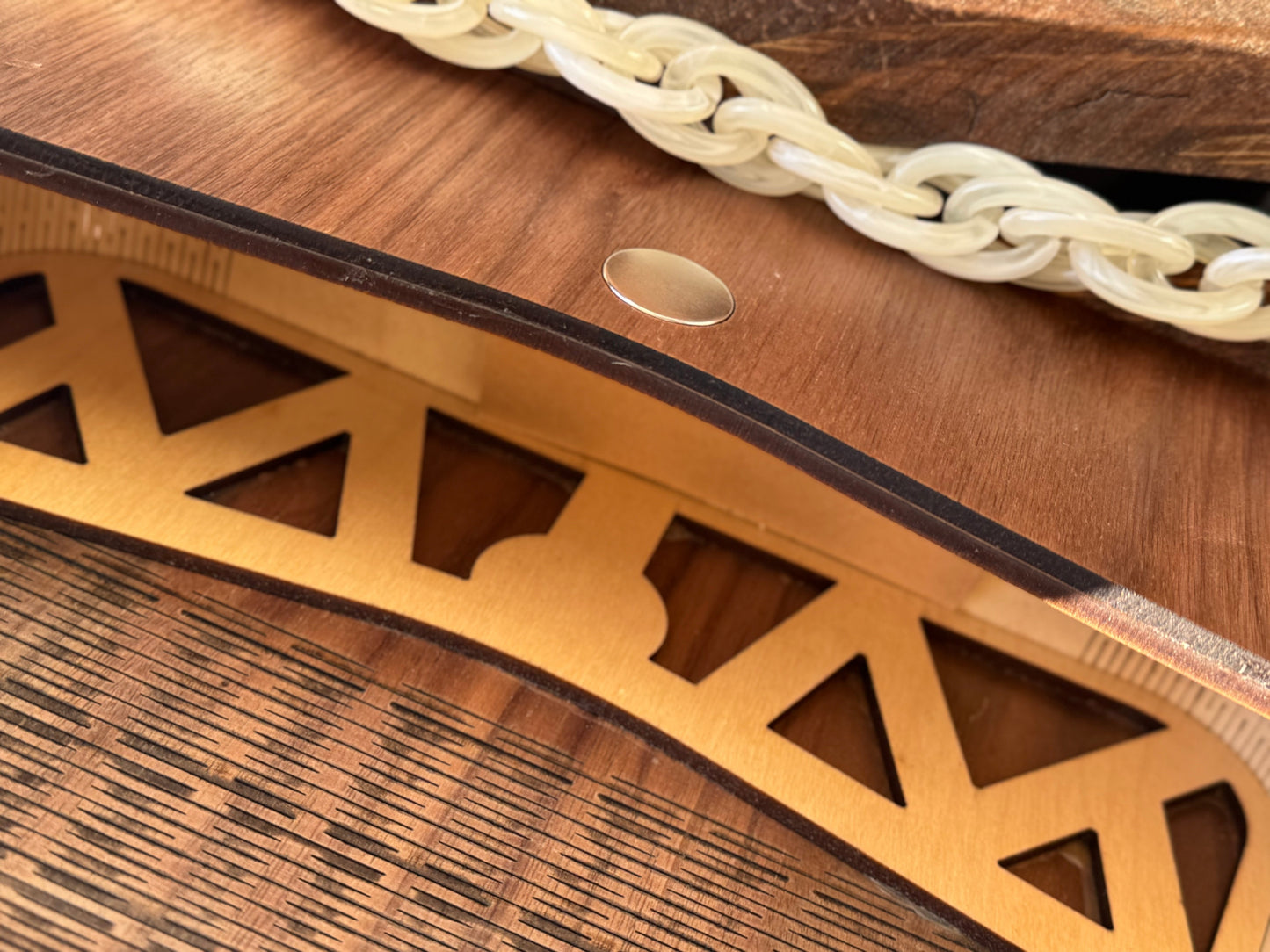 The Michelle Bag w/walnut and maple wood