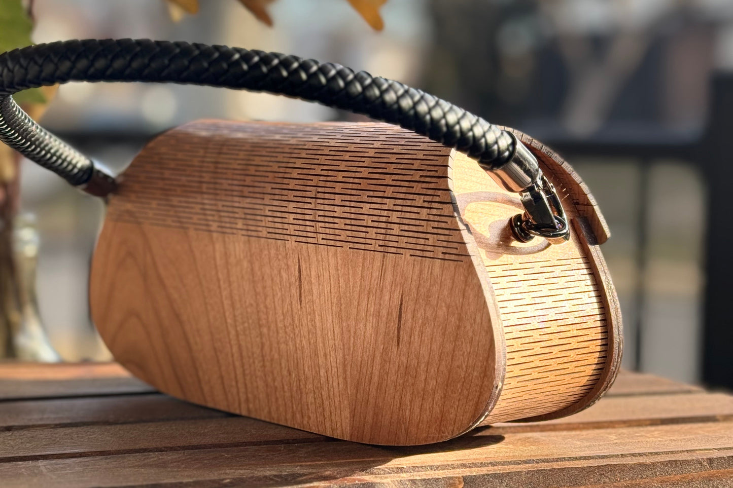 The Greyson Bag in Cherry Wood