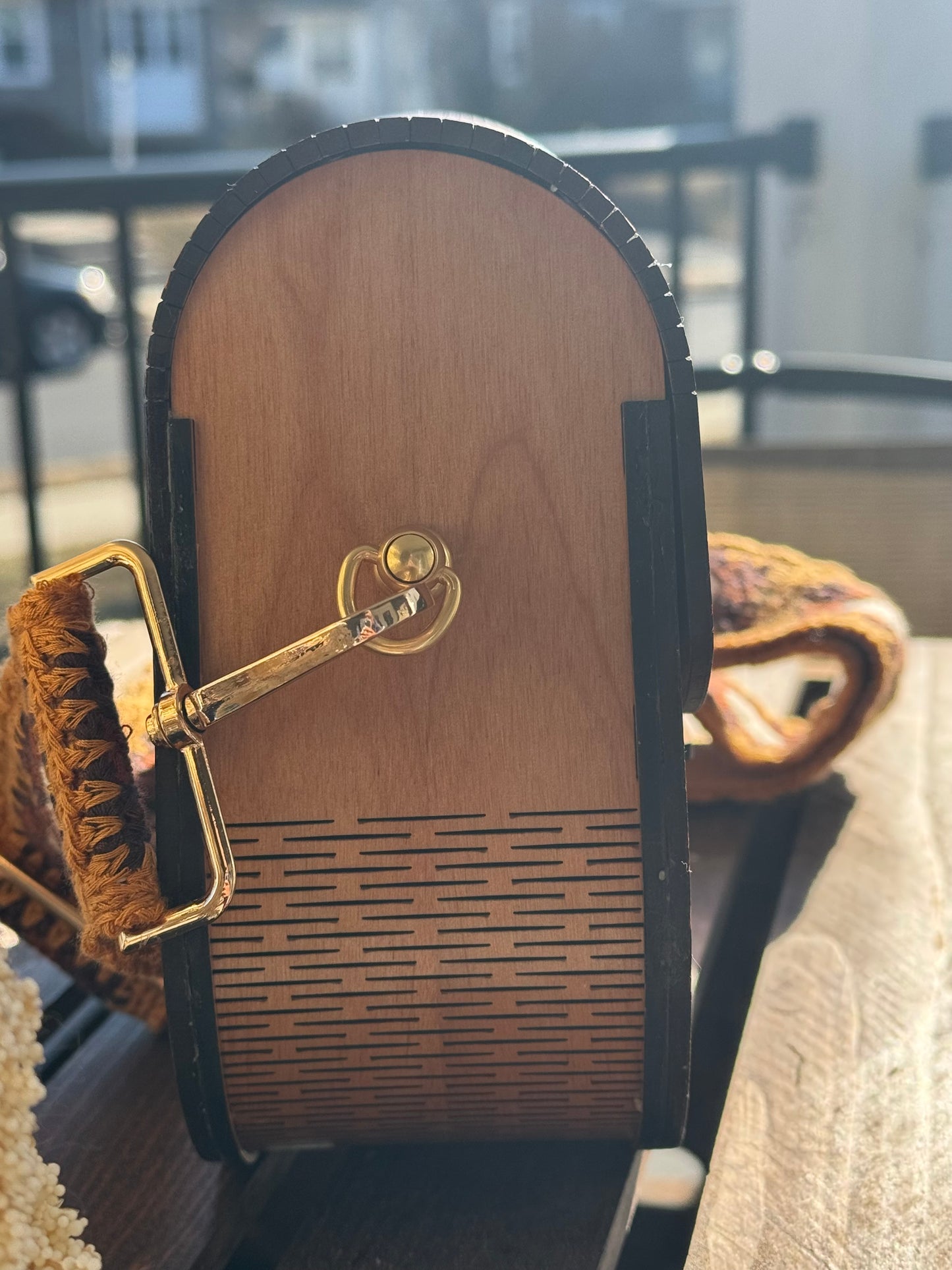 The Billy Bag w/two toned walnut and maple wood