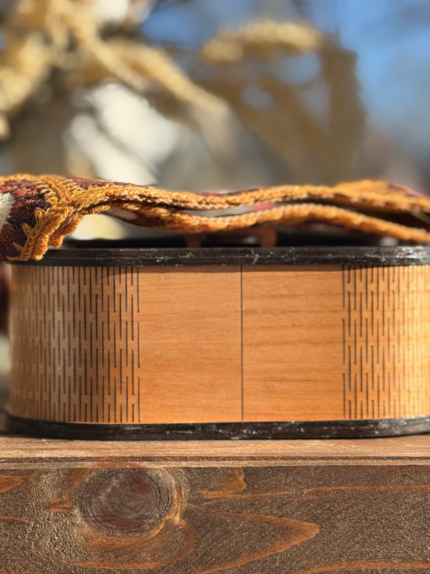 The Billy Bag w/two toned walnut and maple wood