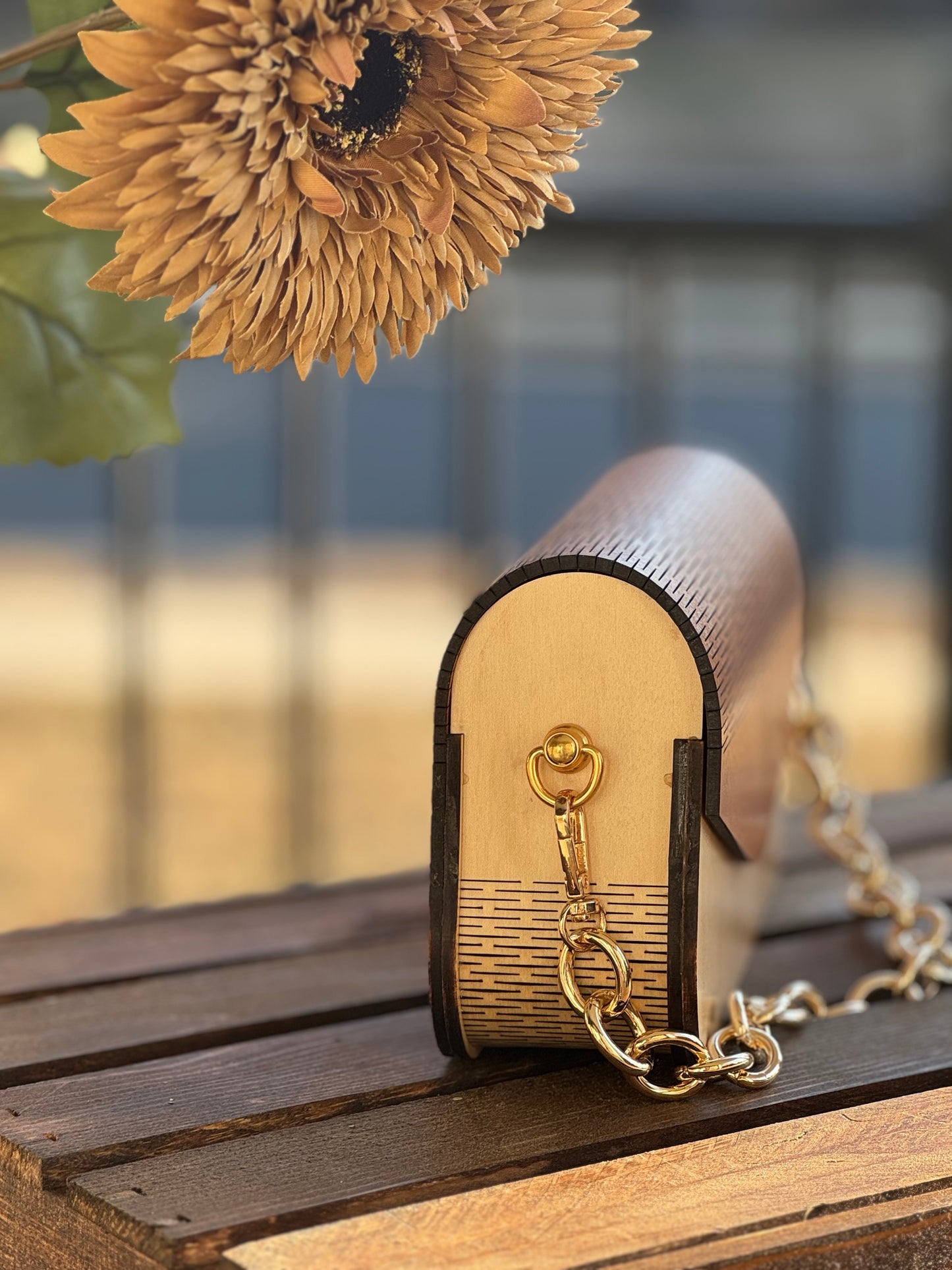 The Michelle Bag w/cherry and maple wood