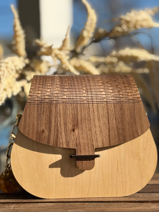 The Billy Bag w/two toned walnut and maple wood